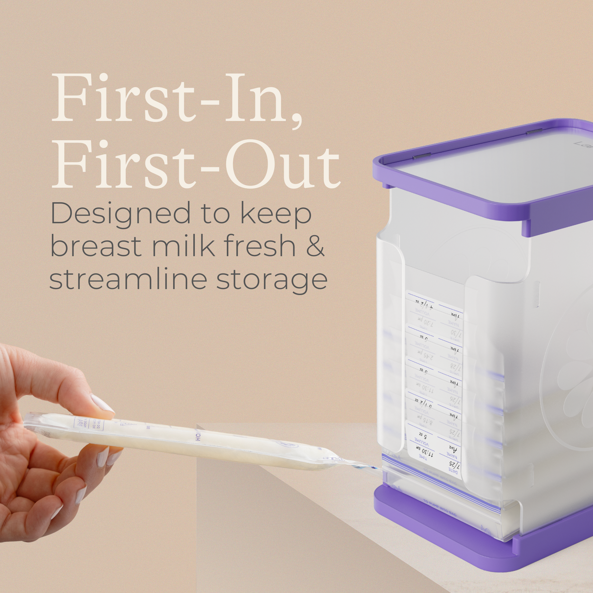 Lansinoh Breastmilk Storage Container with Quick-Freeze Tray.
