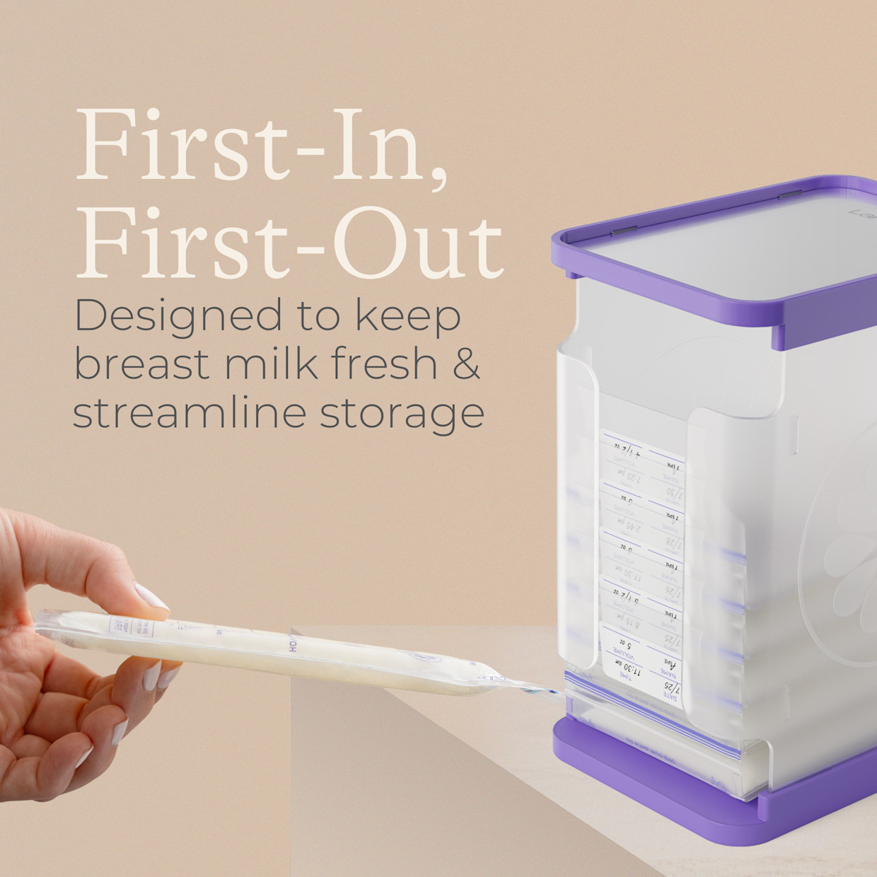 Lansinoh Breastmilk Storage Container with Quick-Freeze Tray.