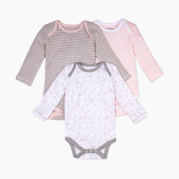 Burt's Bees Baby Organic Long Sleeve Bodysuit (3 Pack) - Dusty Dandelions, 0-3 Months.