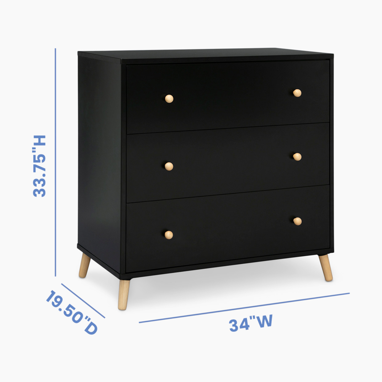 Delta Children Essex 3 Drawer Dresser - Ebony/Natural.