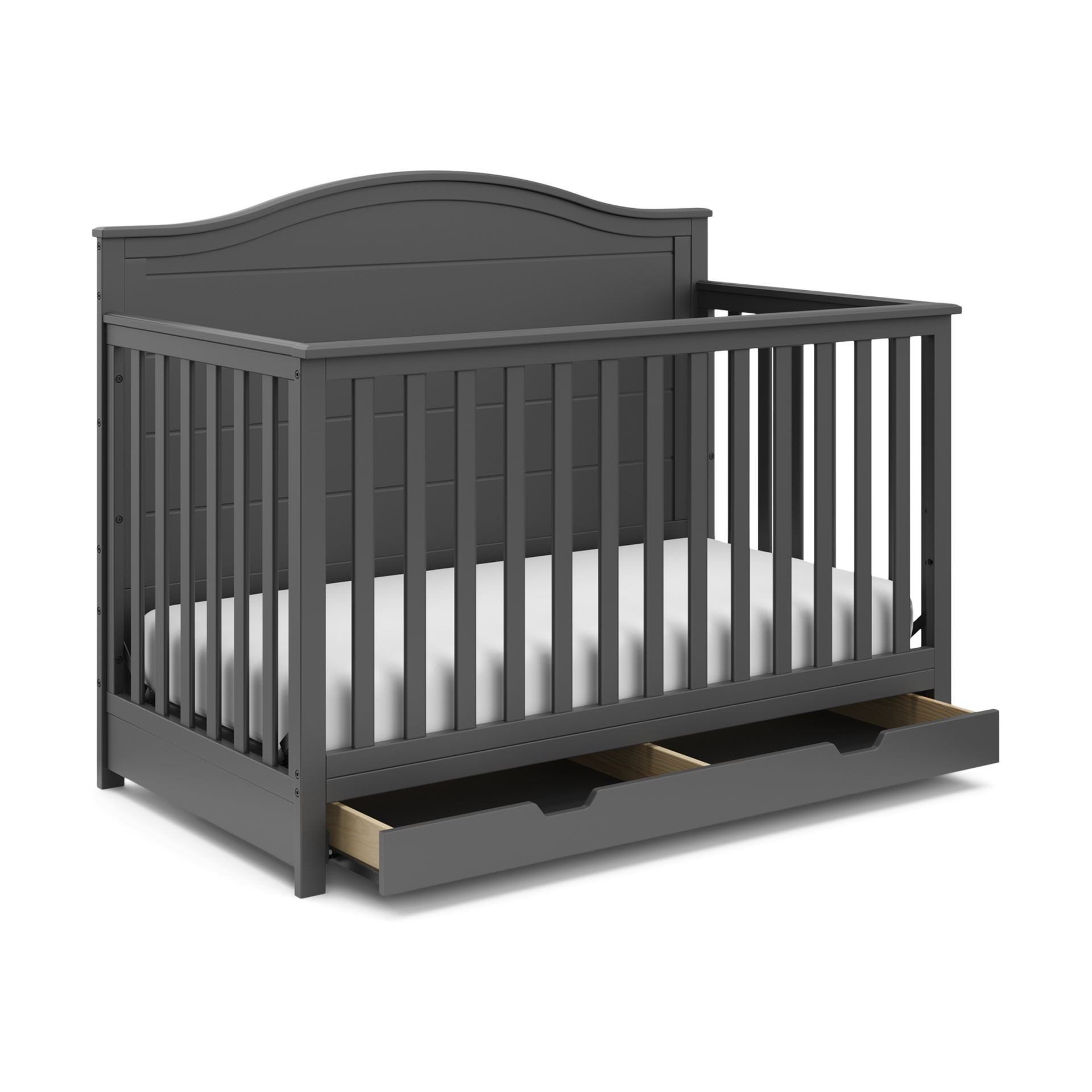 Storkcraft Moss 4-in-1 Convertible Crib with Drawer - Gray.