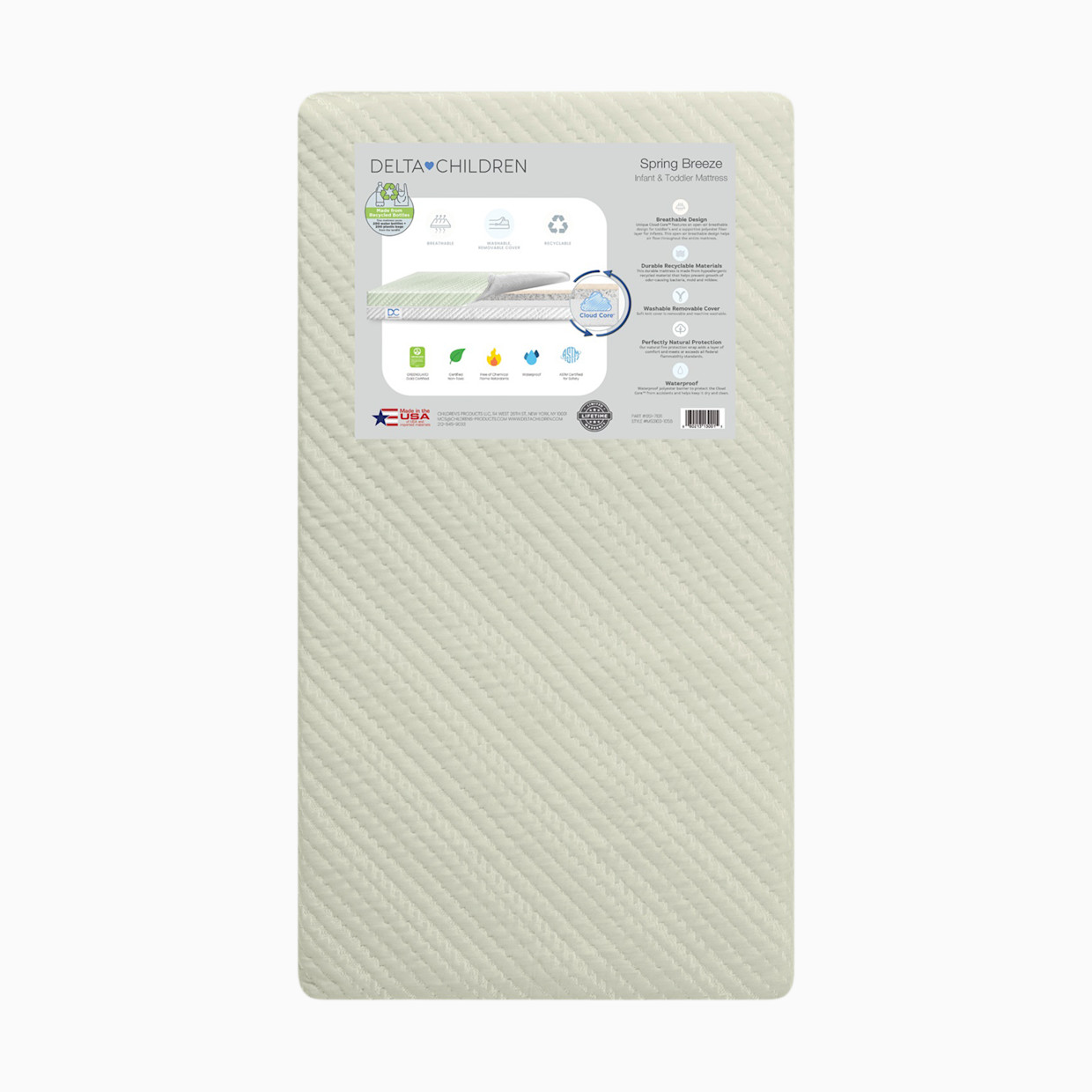 Delta Children Spring Breeze Mattress - Sage/White.