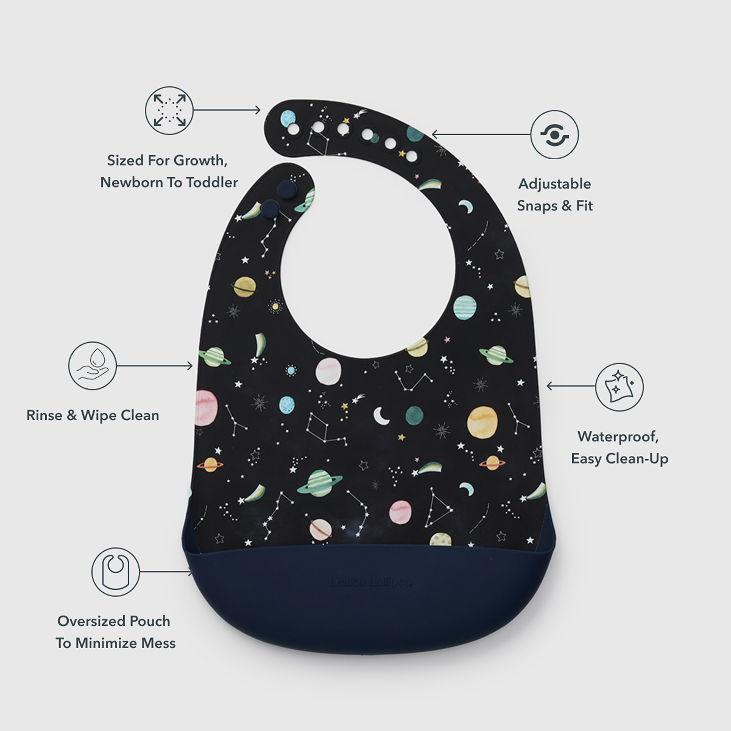Loulou Lollipop Silicone Printed Bib 2.0.