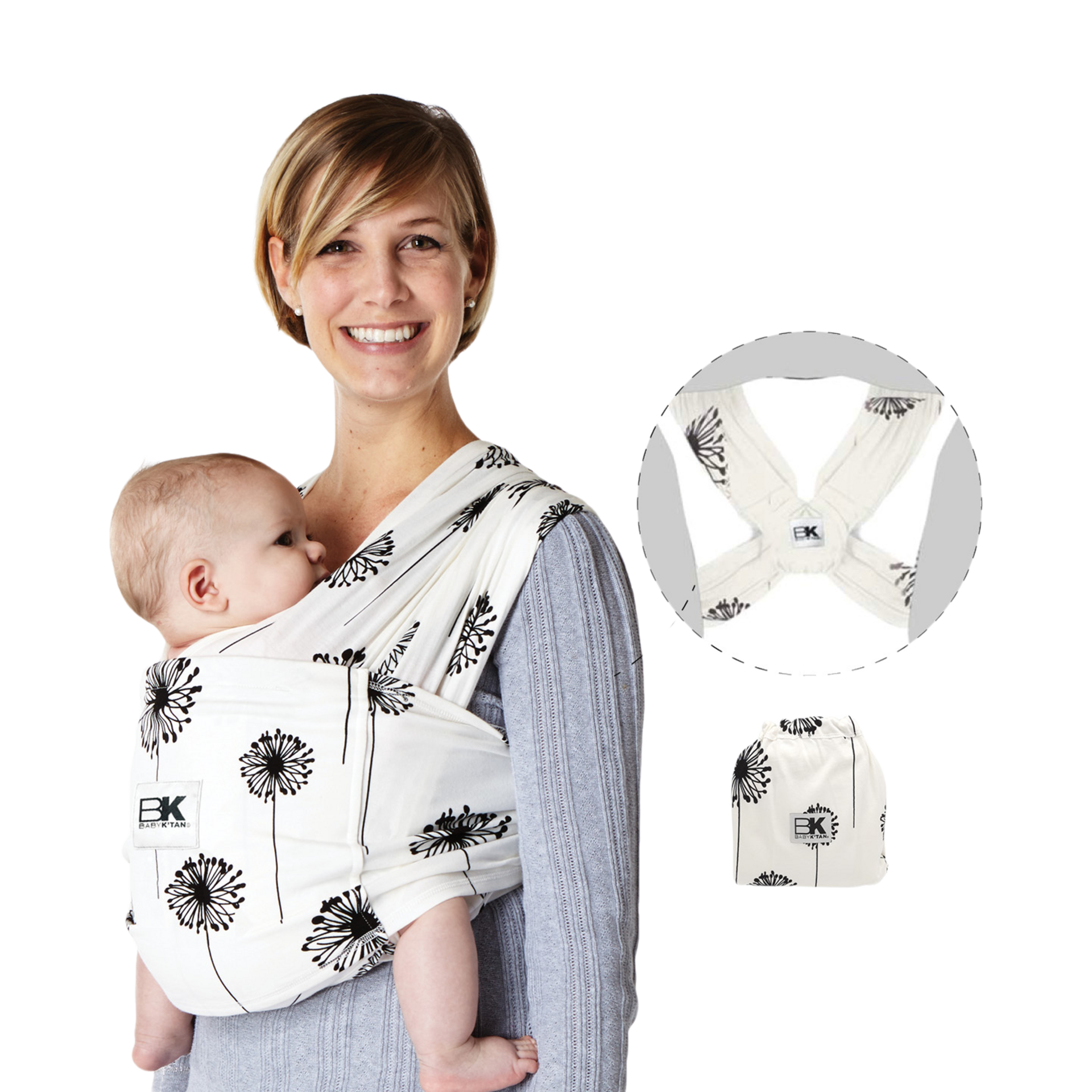 Newborn up to 35 lbs W Dress 16-20 / M Jacket 43-46 Infant and Child Sling-Black L Best for Babywearing. Baby Ktan Breeze Baby Wrap Carrier 