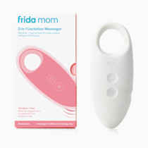 Frida Mom 2-in-1 Lactation Massager, Multiple Modes of Heat + Vibration for Clogged Milk Ducts, Increase Milk Flow, Breast Engorgement - USB Cord Included, White