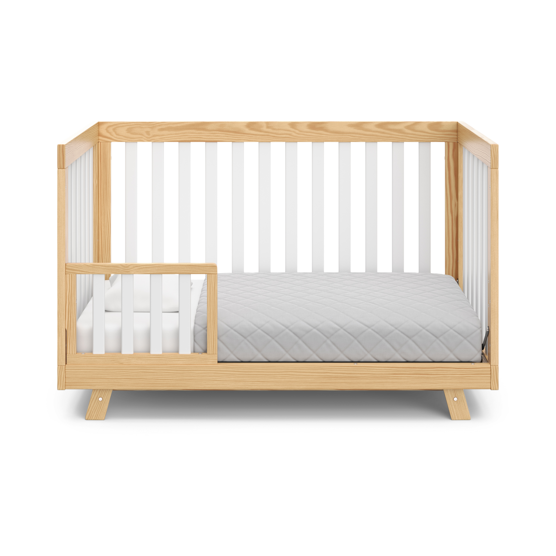 Storkcraft Universal Toddler Guardrail (Slats) - Natural And White.