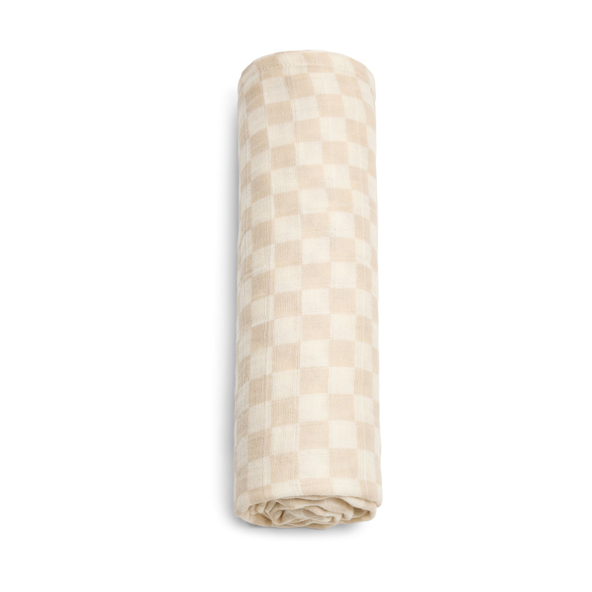 Tiny Kind Organic Cotton Muslin Swaddle Blanket - Oat Check.