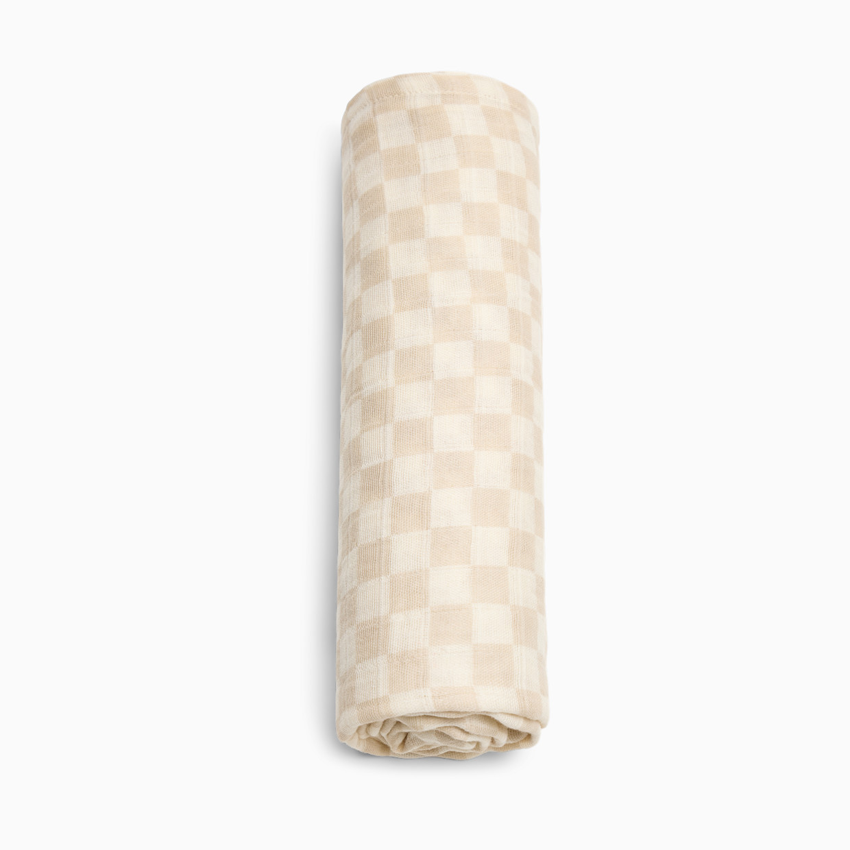 Tiny Kind Organic Cotton Muslin Swaddle Blanket - Oat Check.