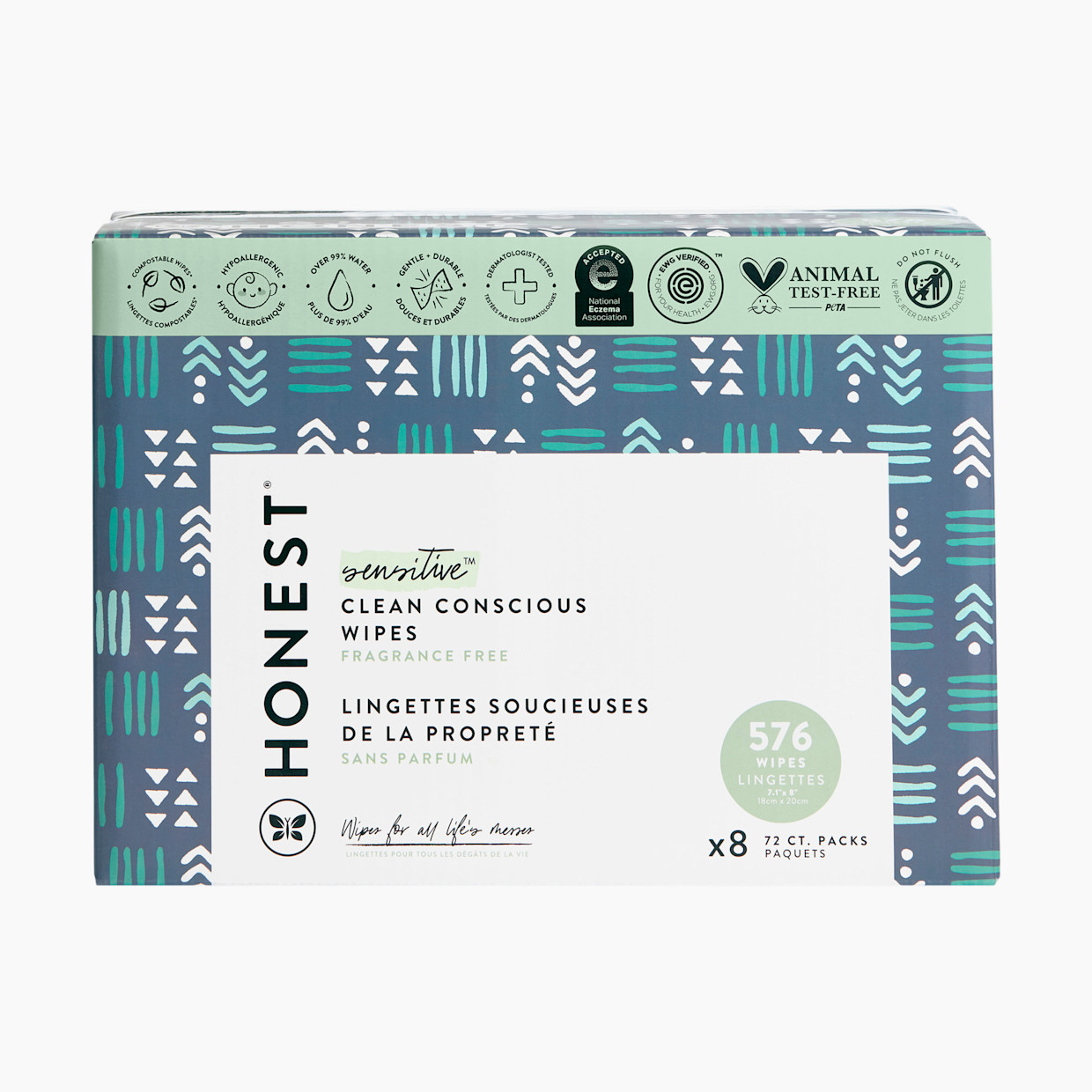 The Honest Company Baby Wipes - Balance Blues, 576 Count.