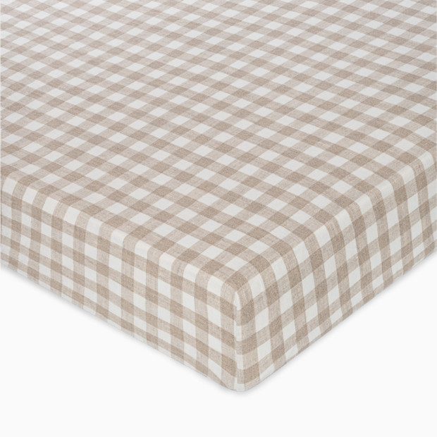 Crane Baby Finley Linen Checker Fitted Crib Sheet.