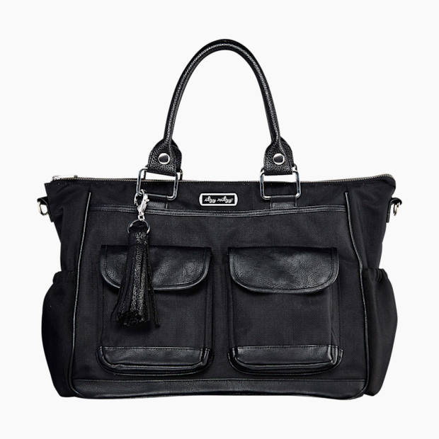 Itzy Ritzy Triple Threat Convertible Diaper Bag - Black Herringbone.