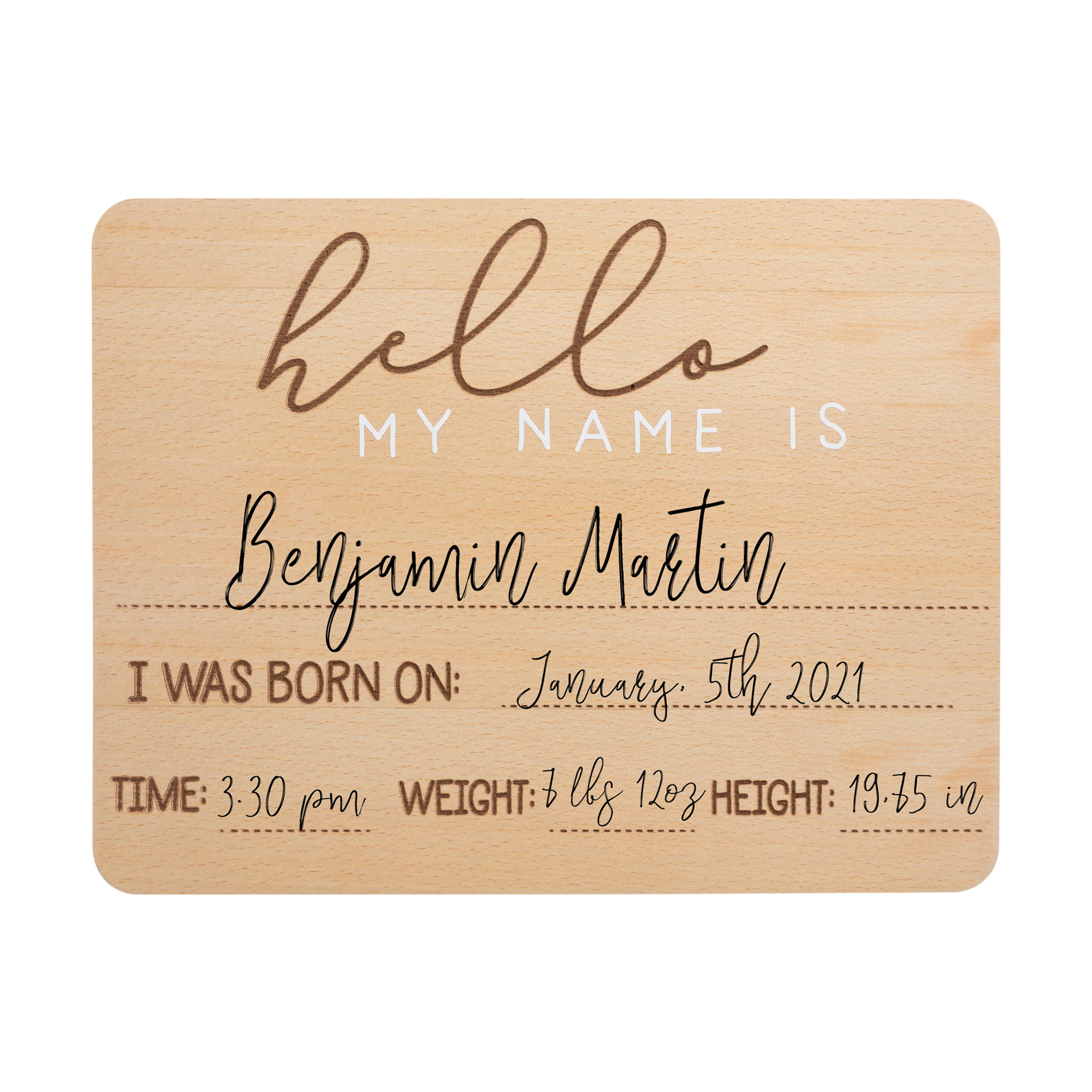 Pearhead Hello World Fill-In Baby Arrival Sign.