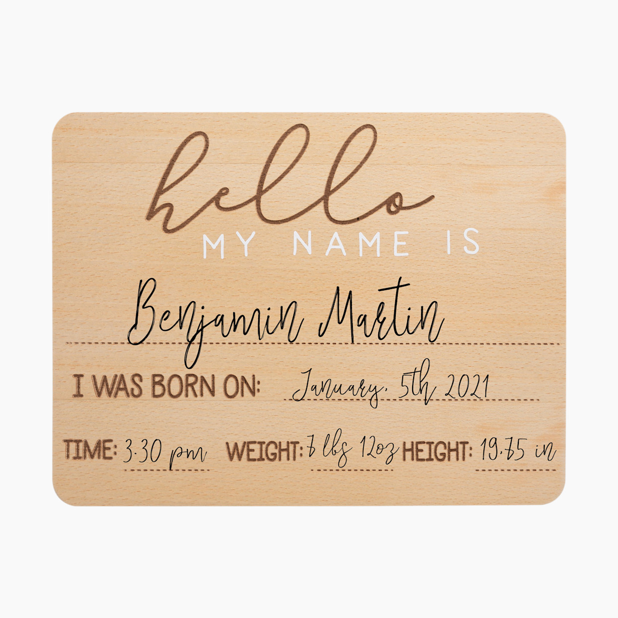 Pearhead Hello World Fill-In Baby Arrival Sign.