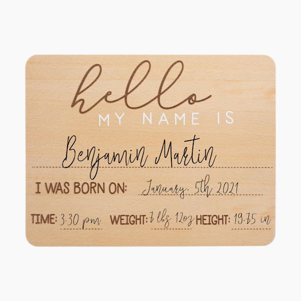 Pearhead Hello World Fill-In Baby Arrival Sign.