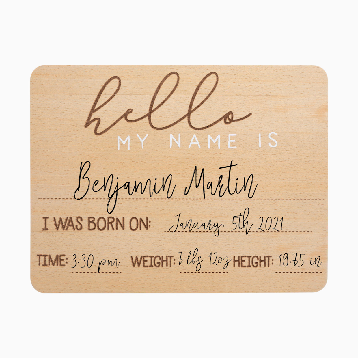 Pearhead Hello World Fill-In Baby Arrival Sign.