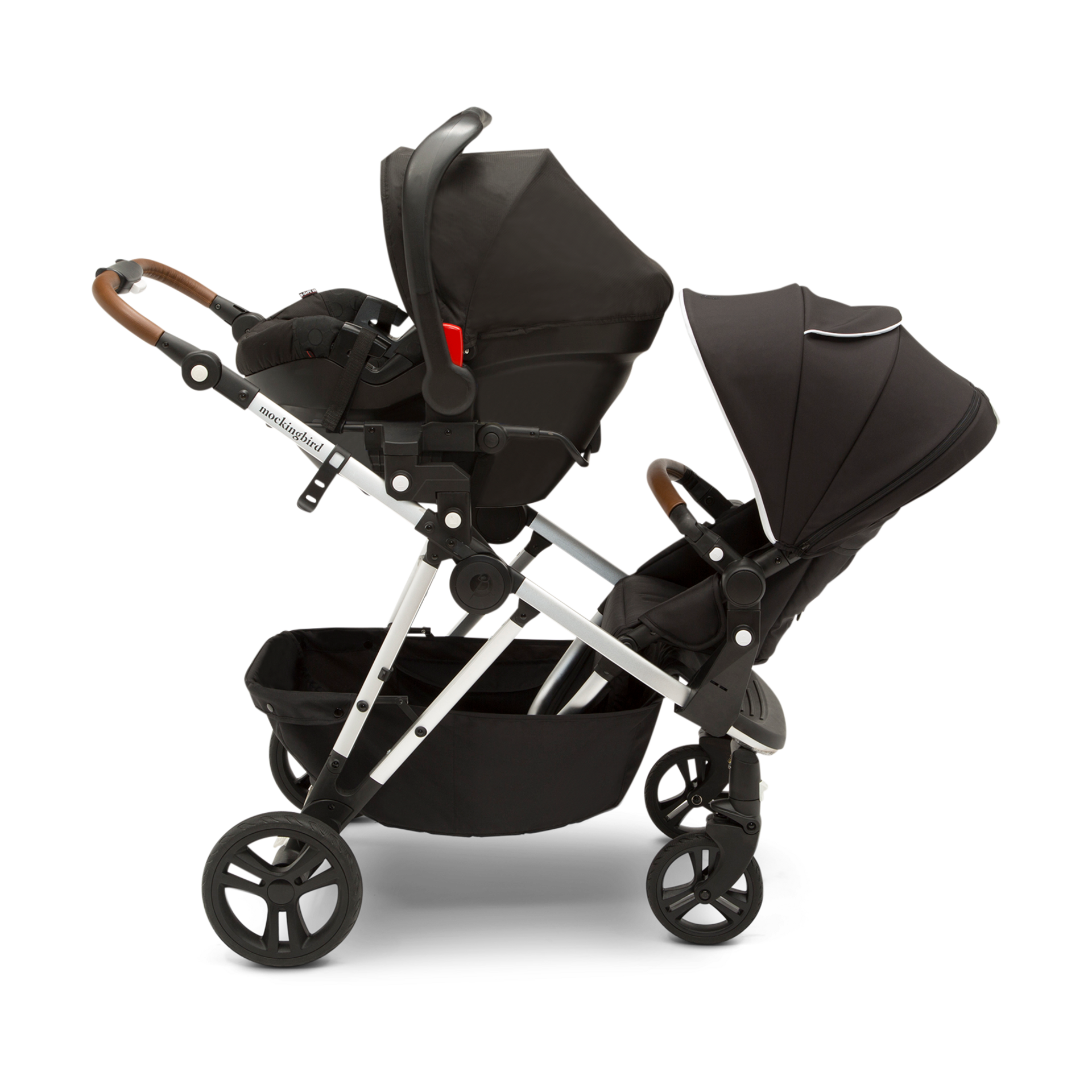 mockingbird double stroller with car seat