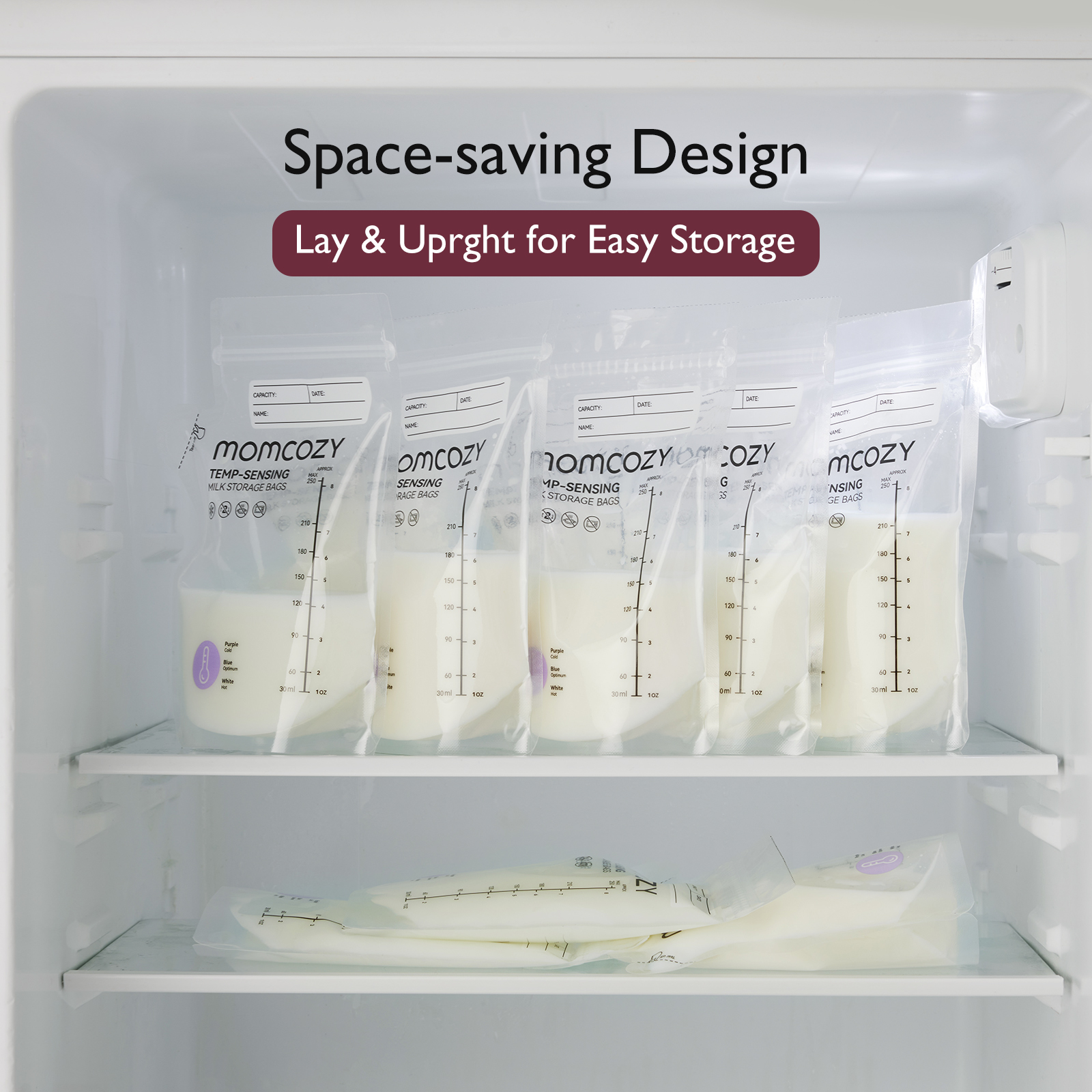 Momcozy Easy-Pour Temp-Sensing Milk Storage Bags - 120.