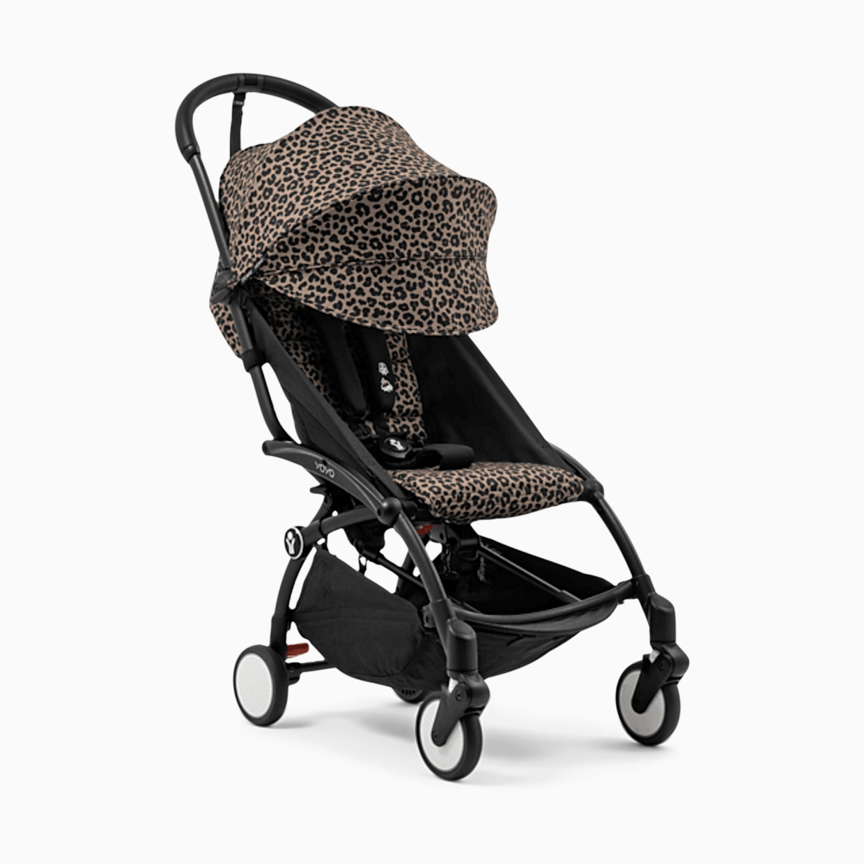 Stokke YOYO³ stroller from 6 months - Black Frame/Leopard Color Pack.