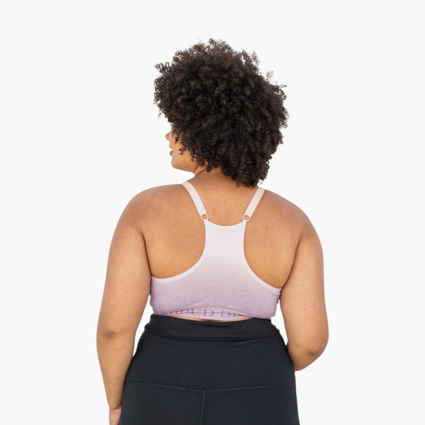Kindred Bravely Sublime Hands-Free Pumping & Nursing Sports Bra - Ombre Purple, Large-Busty.