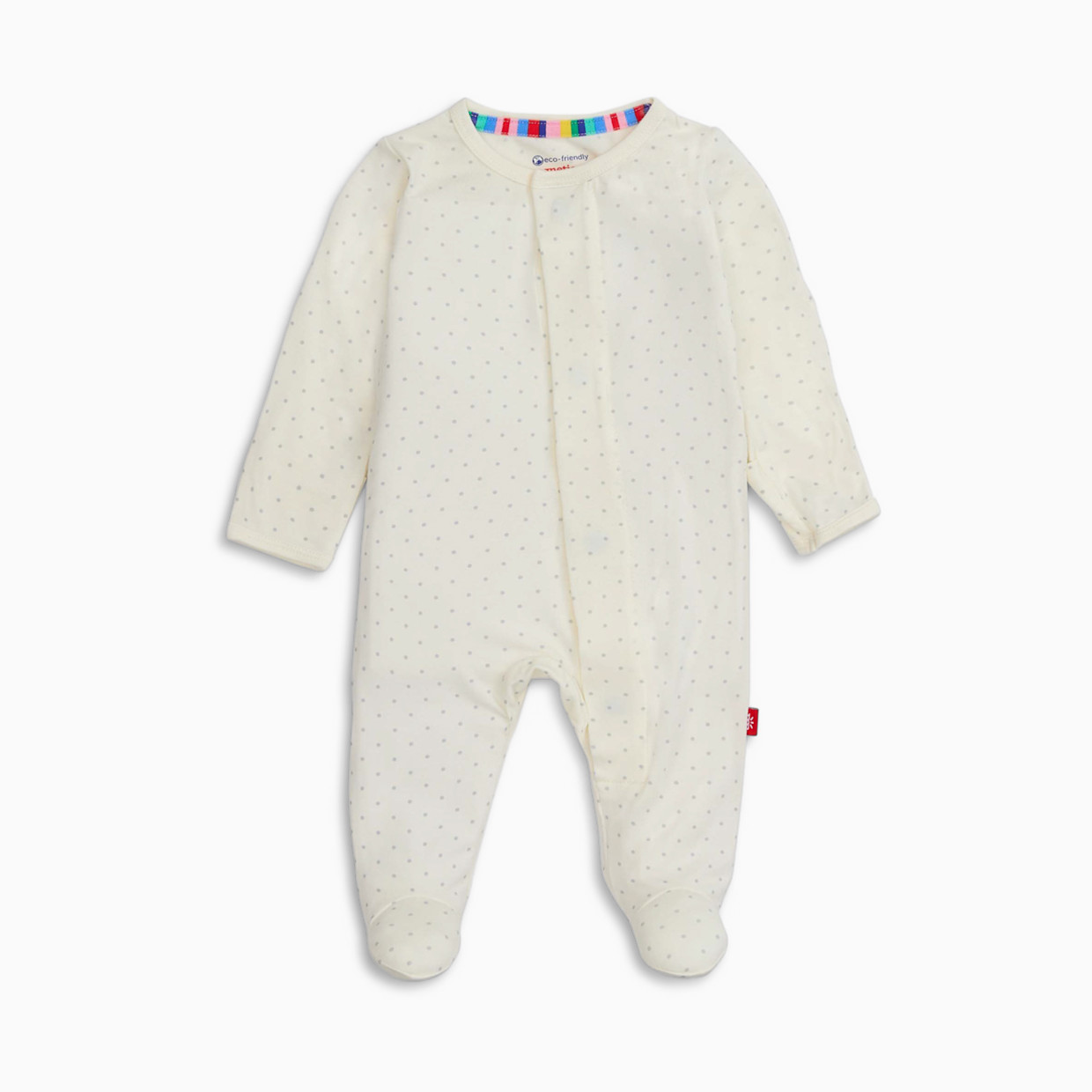 Magnetic Me Modal Magnetic Footie - Pin Dot Cream, Newborn.
