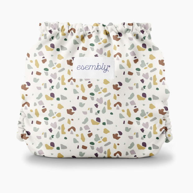 Esembly Recycled Diaper Cover (Outer) + Swim Diaper - Terrazo, Size 2 (18-35 Lbs).
