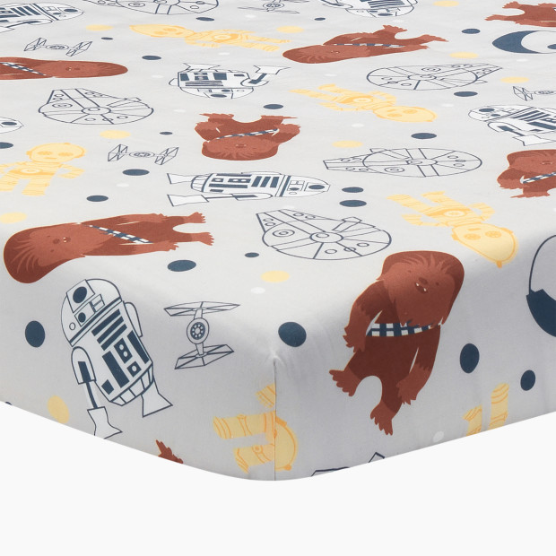 Lambs & Ivy Cotton Fitted Crib Sheet - Star Wars Millennium Falcon.