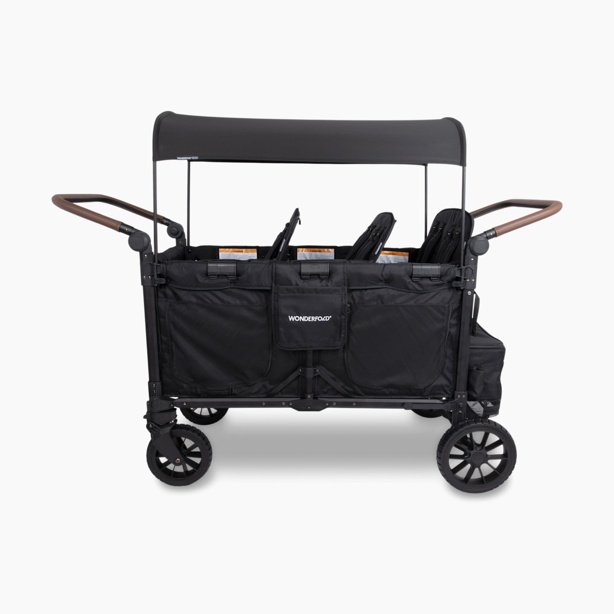 WonderFold Wagon W6 Luxe Pro Stroller Wagon - Jet Black.