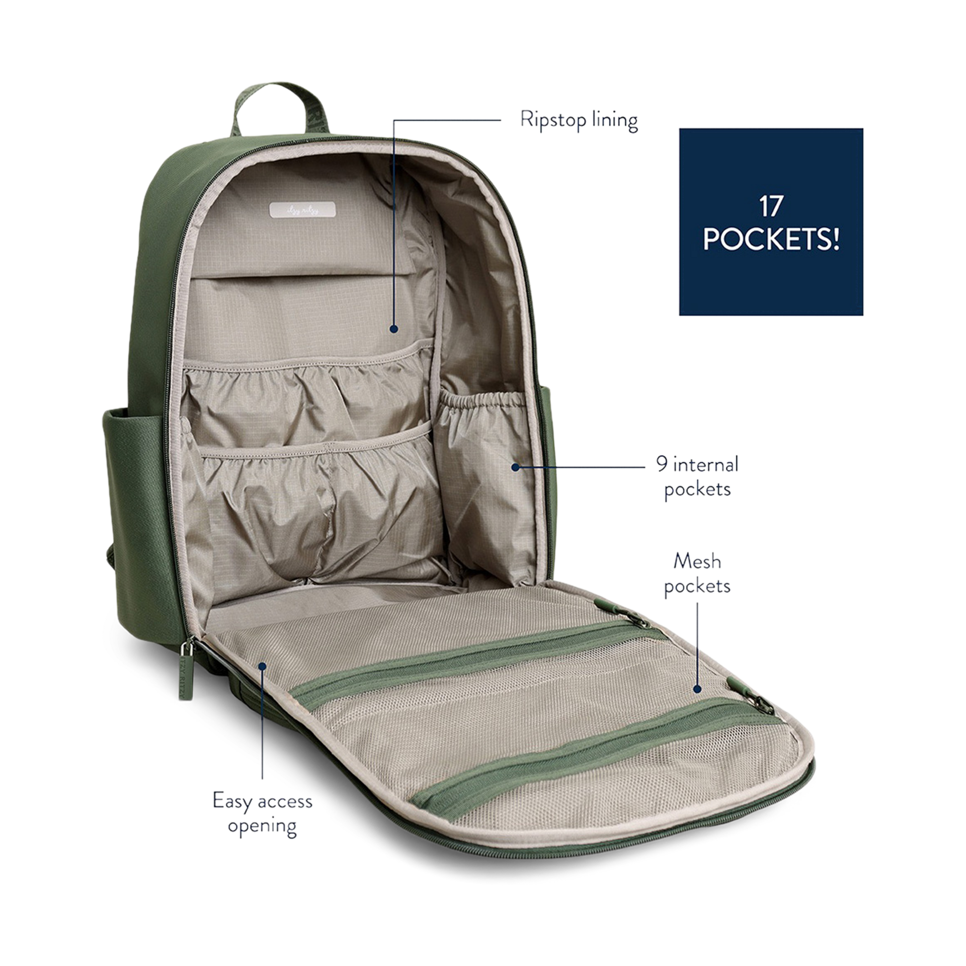 Itzy Ritzy Belong Utility Backpack - Hunter.