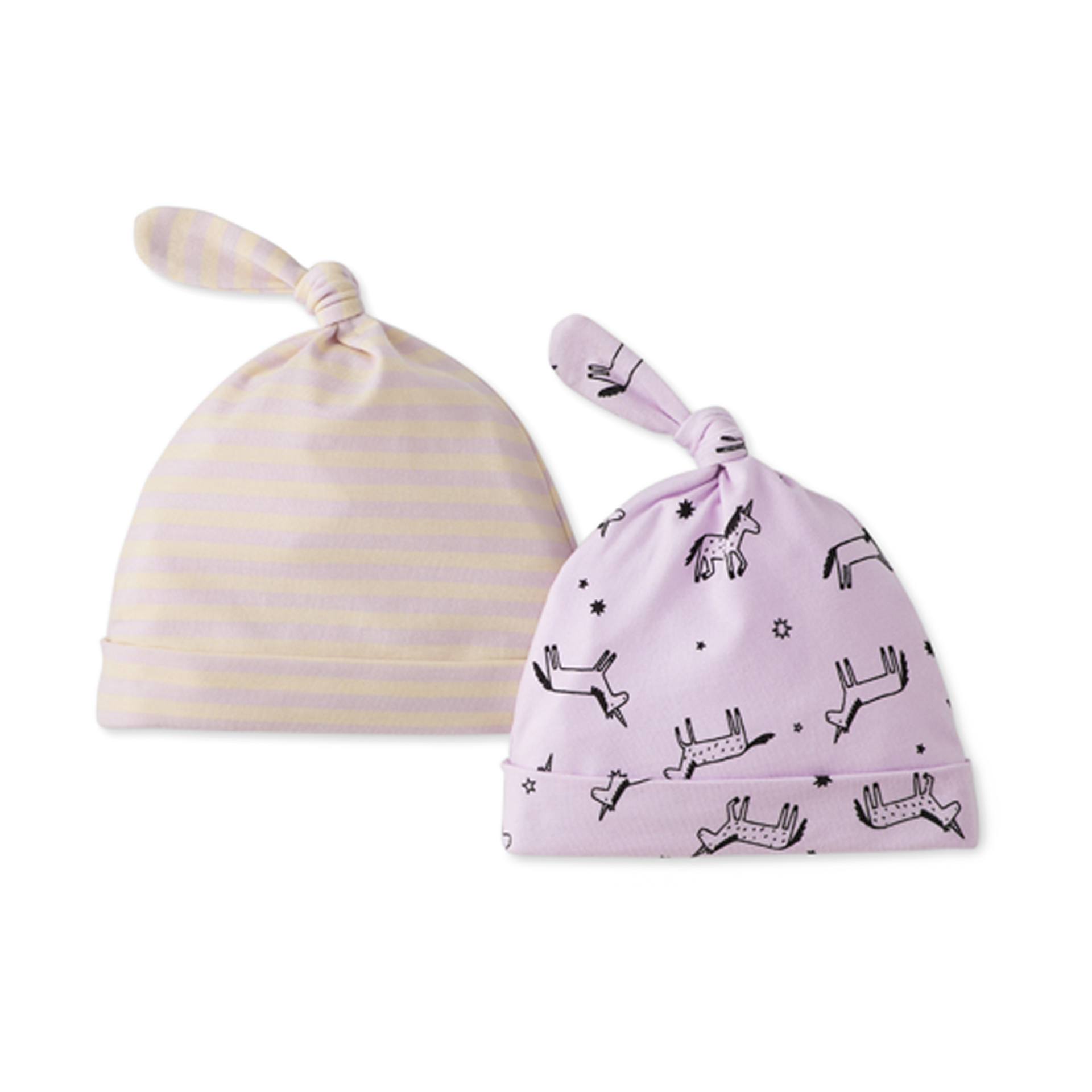 Hanna Andersson 2-Pack Baby Layette Top Knot Beanie in HannaSoft™.