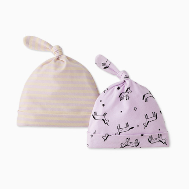 Hanna Andersson 2-Pack Baby Layette Top Knot Beanie in HannaSoft™.