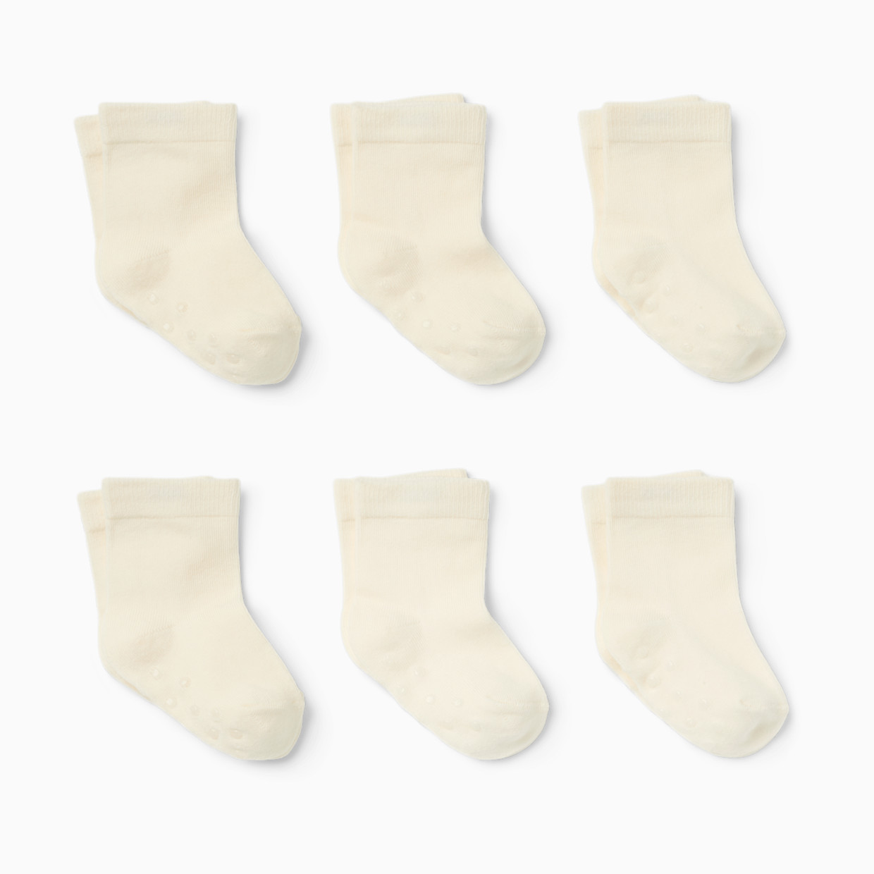 Small Story 6-Pack Crew Socks - White, 0-3 M.