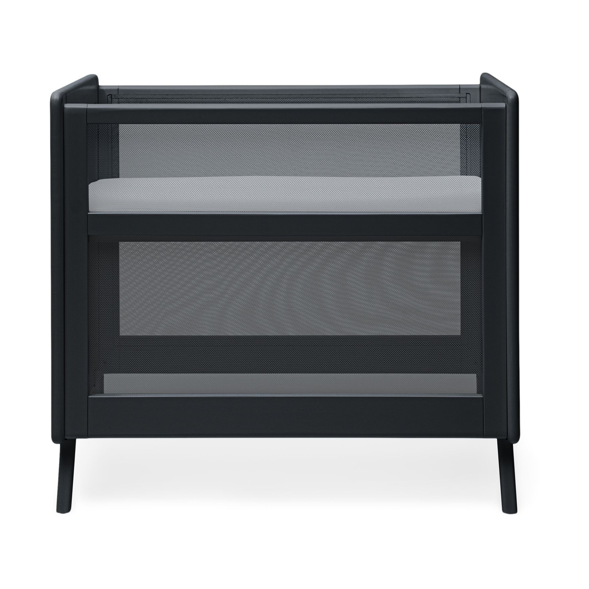 Halo 2-in-1 Breathable Mesh Convertible Mini Crib with Mattress - Black.