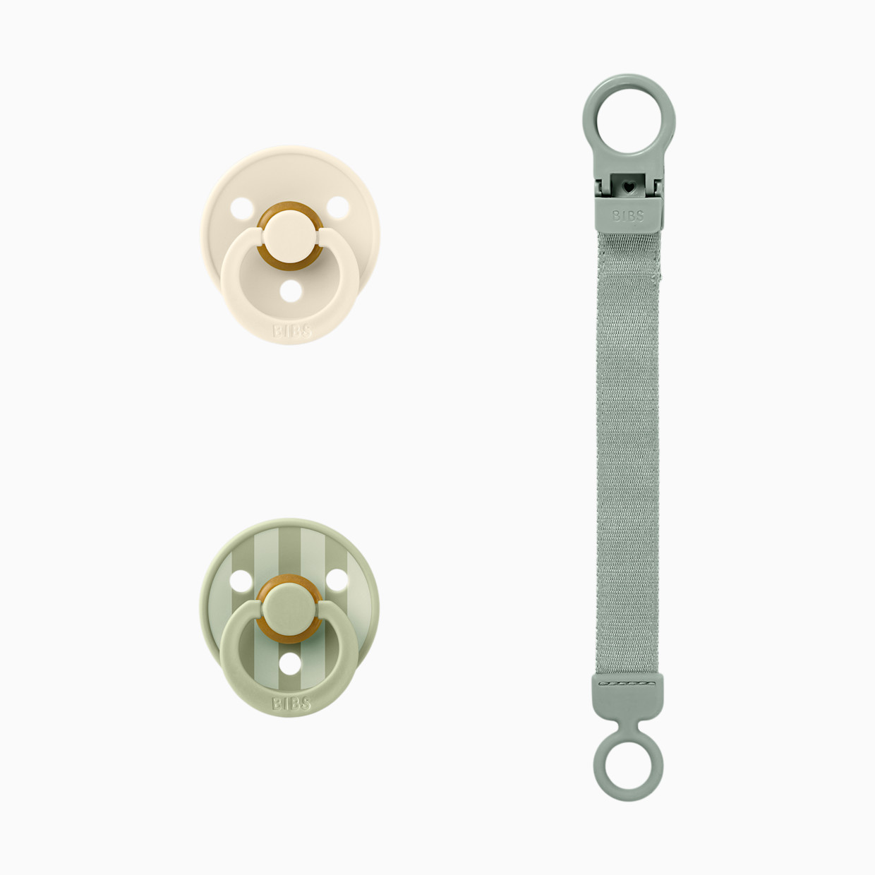 BIBS Colour Pacifier & Loop Clip Gift Set - Sage.