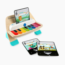 Baby Einstein and Hape Magic Touch Wooden Toy Piano, Montessori Musical Learning Toy for Babies and Toddlers 6mo+