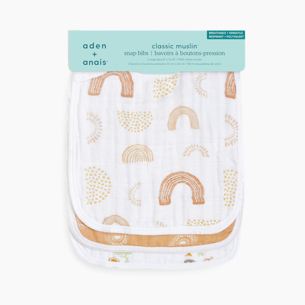 Aden + Anais Cotton Muslin Snap Bibs (3 Pack).
