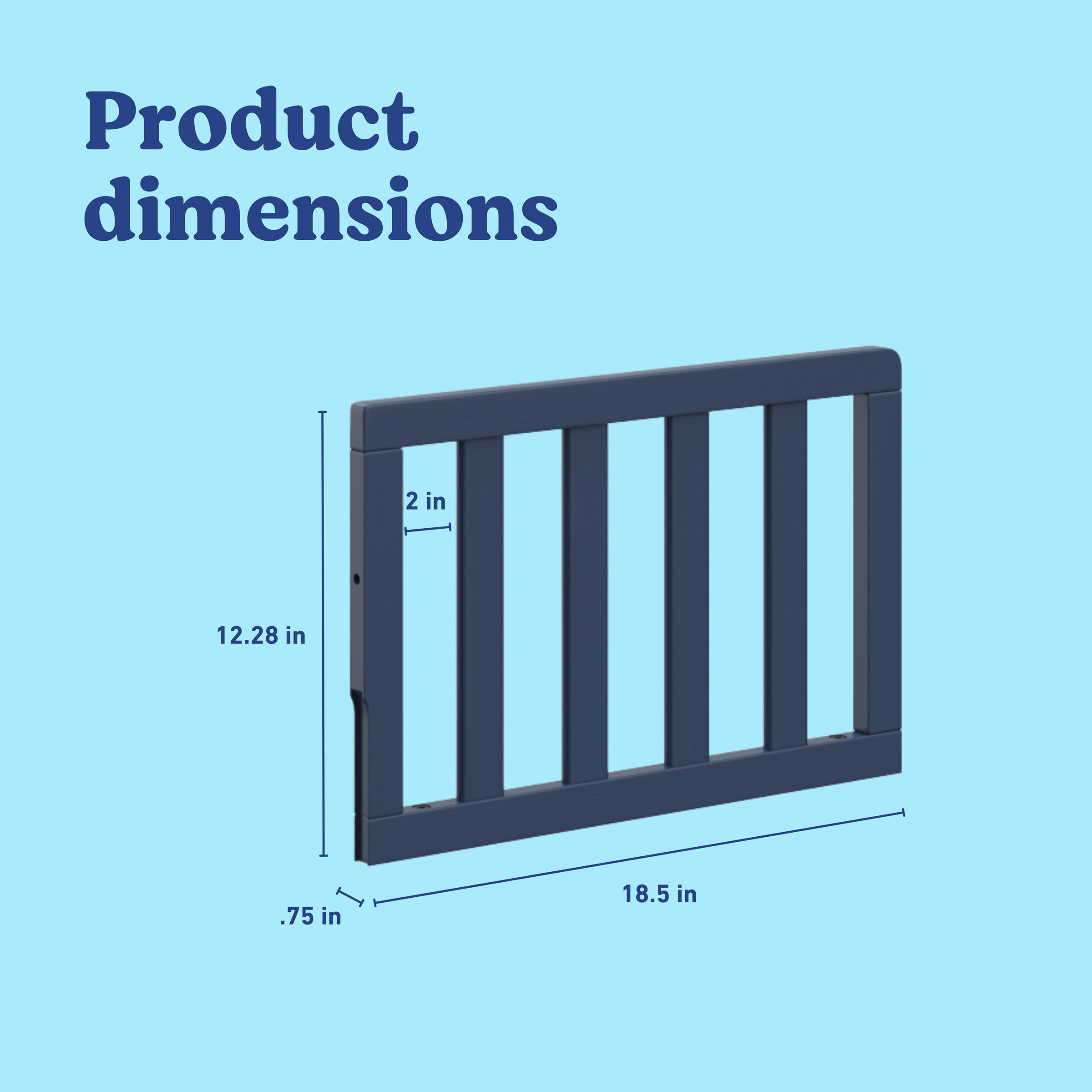 Storkcraft Universal Toddler Guardrail (Slats) - Midnight Blue.