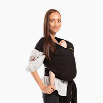 Boba Baby Wrap Carrier - Original Baby Carrier Wrap, Baby Sling for Newborns - Baby Wearing Essentials - Hands-Free Newborn Wrap Swaddle Holder, Newborn to Toddler Infant Baby Sling, 7-35 lbs (Black)