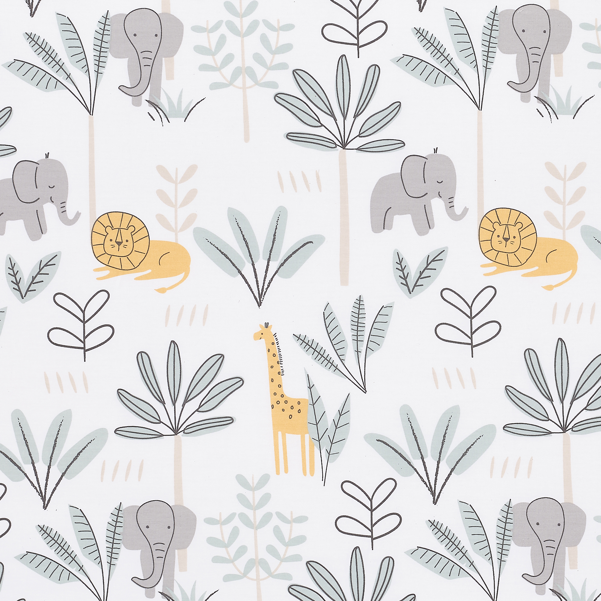Lambs & Ivy Cotton Fitted Crib Sheet - Jungle Adventure.