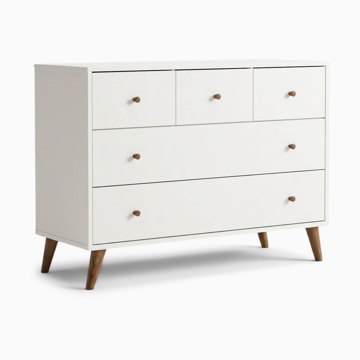 dadada Austin 5-Drawer Dresser - White/Walnut.