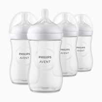 Philips Avent Natural Baby Bottles with Natural Response Nipples (Medium Flow, Flow 3), 9oz, 4-Pack, SCY903/04