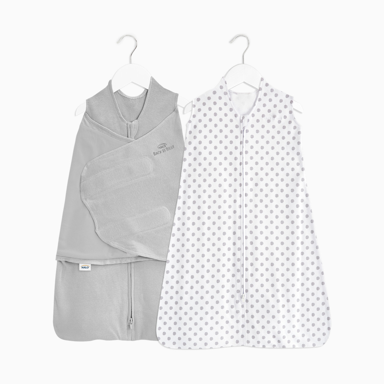 Halo 2pc Sleepsack and Swaddle Set Organic Cotton in Gift Box - Cloud, S/M.