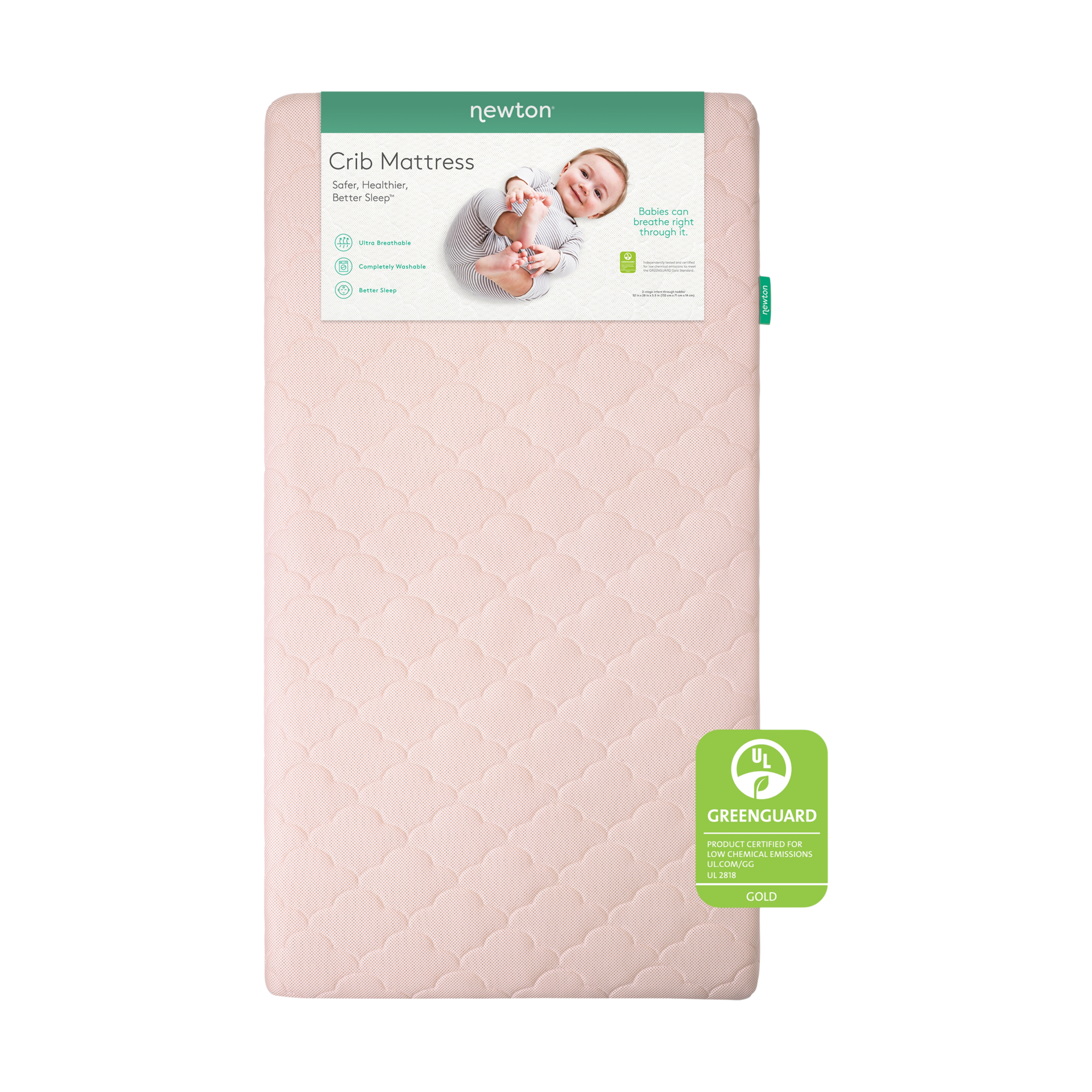 Newton Baby Breathable 2-Stage Crib Mattress - Pink.