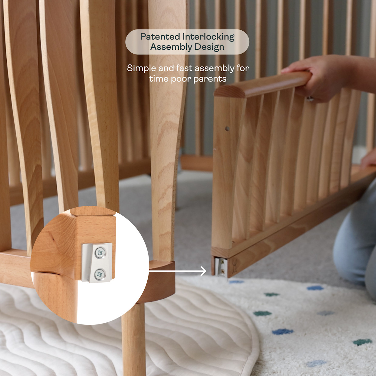 ergoPouch Ellska Skye Crib - Beechwood.