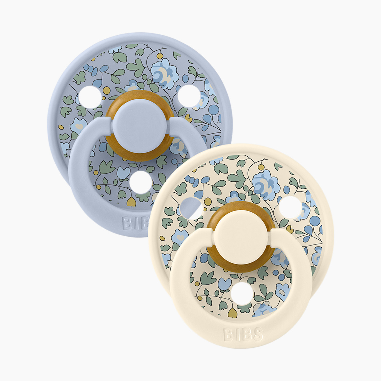 BIBS BIBS x LIBERTY Colour Natural Rubber Pacificier (2-pack) - Dusty Blue, Size 1.