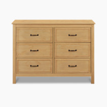 DaVinci Charlie 6-Drawer Baby Dresser - Wooden Double Chest of Drawers for Kids, Boys and Girls - Multi-Purpose Storage Dresser for Bedroom, Nursery, Living Room & Hallway, Easy to Assemble - Honey