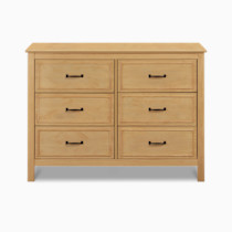 Davinci Charlie 6-Drawer Baby Dresser - Wooden Double Chest of Drawers for Kids, Boys and Girls - Multi-Purpose Storage Dresser for Bedroom, Nursery, Living Room & Hallway, Easy to Assemble - Honey