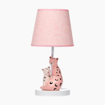 Lambs & Ivy Enchanted Safari Pink Leopard Lamp with Shade & Bulb