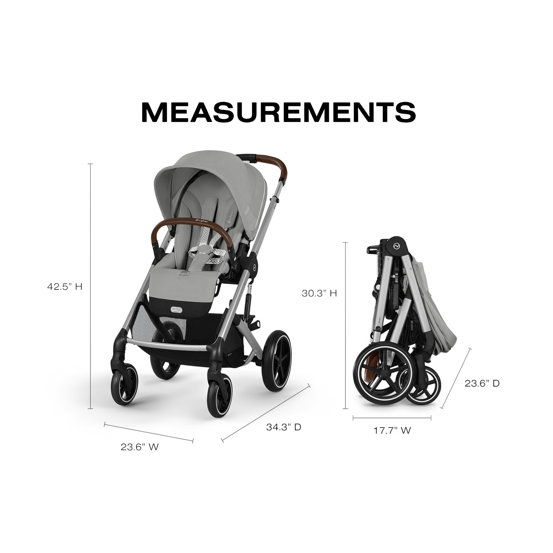 Cybex Balios S Lux Stroller - Stone Grey.