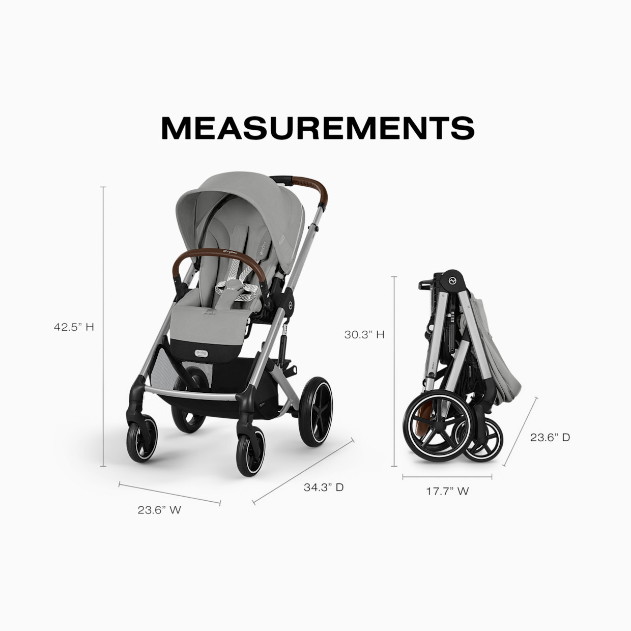 Cybex Balios S Lux Stroller - Stone Grey.