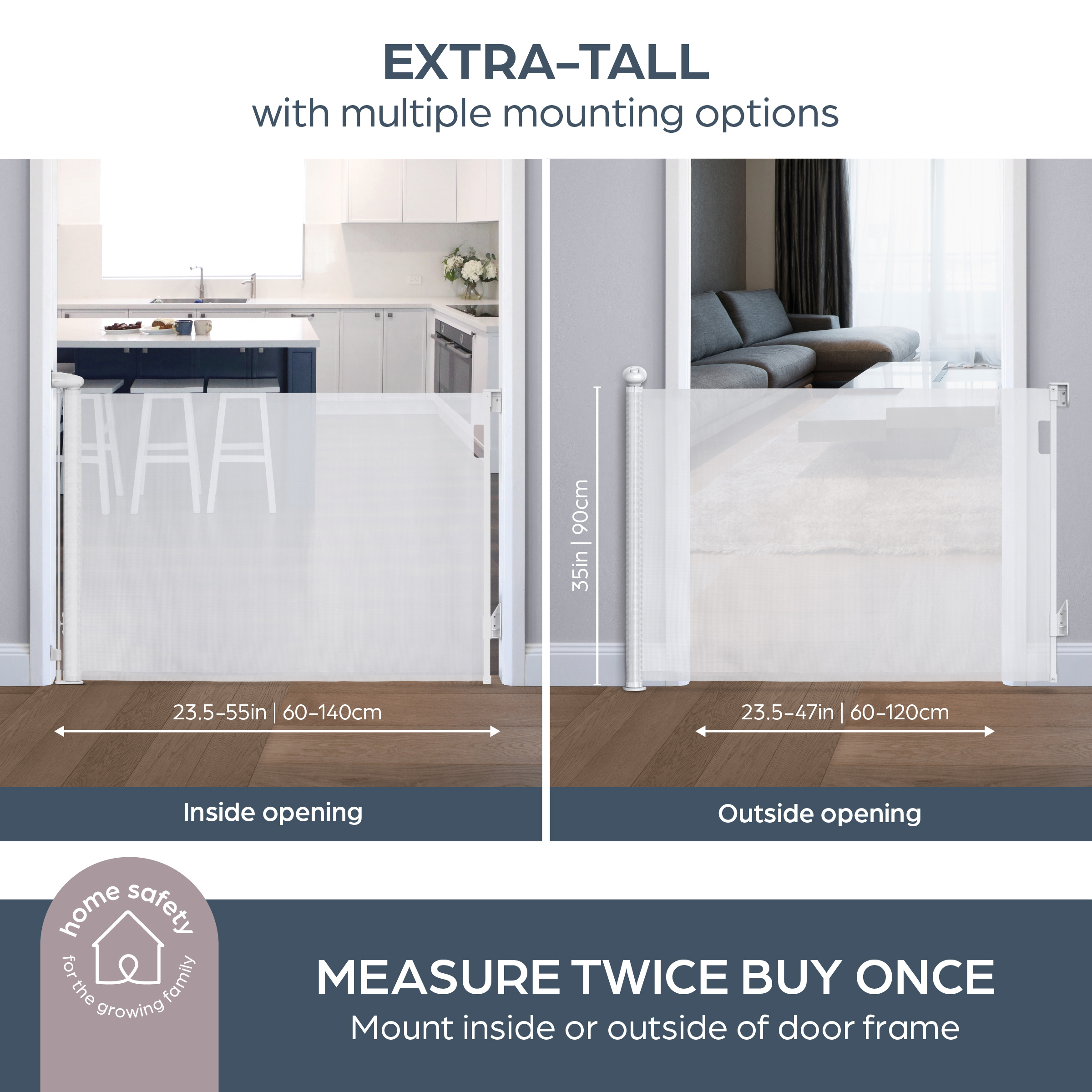 Dreambaby Glide 'N Hide Extra Tall Retractable Baby Gate.